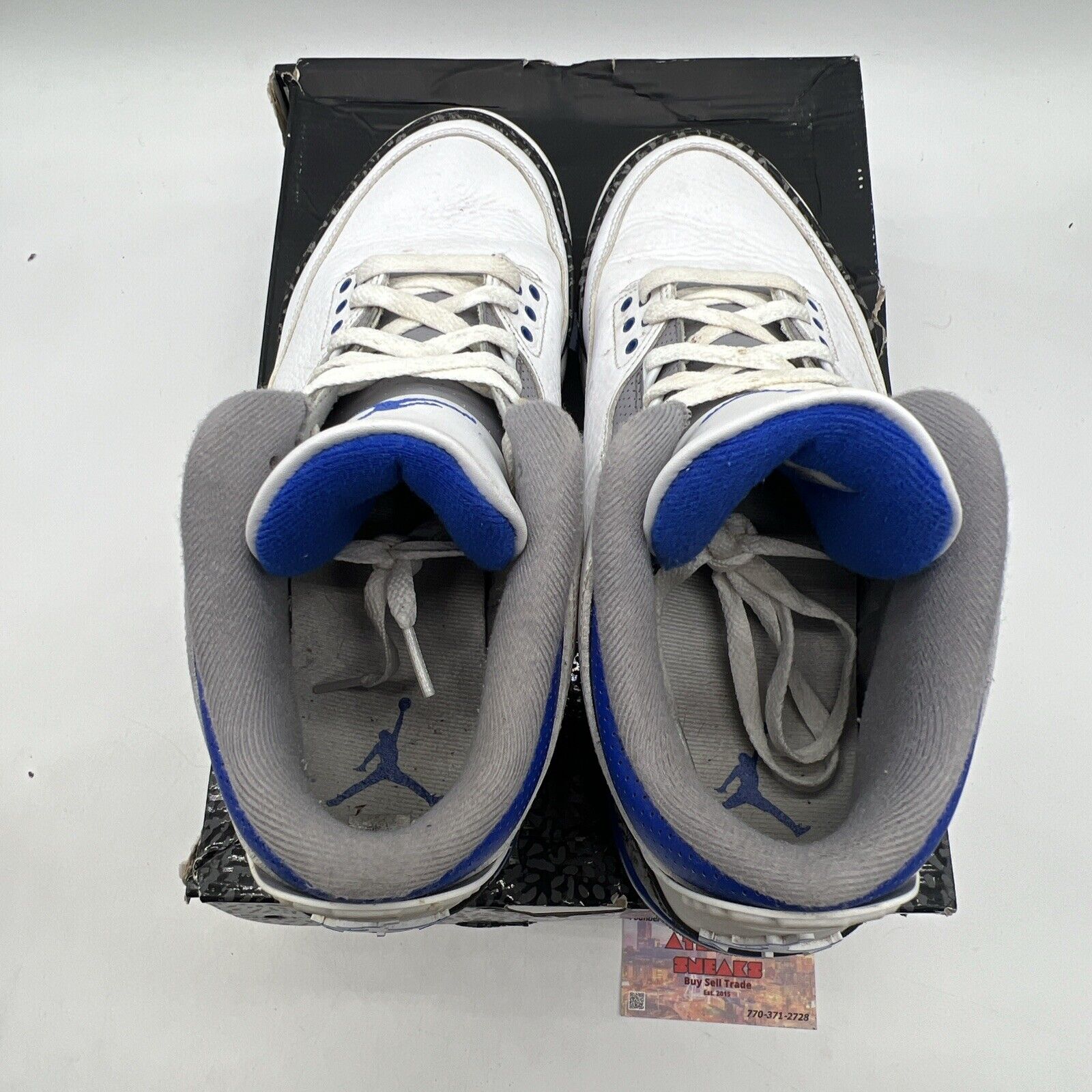 Size 11 - Jordan 3 Retro Mid Racer Blue White Black Leather Grey (CT8532-145)