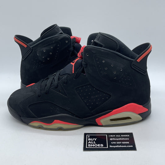 Size 9.5 - Jordan 6 Retro Infrared Black Suede (384664-023)