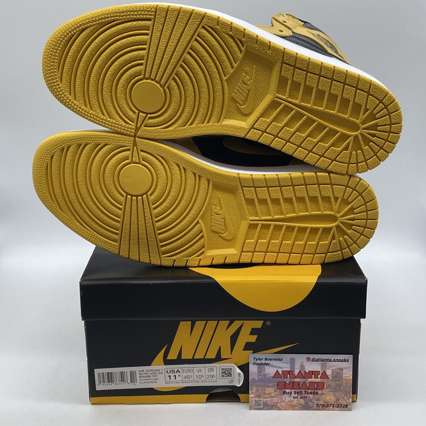 Size 11.5 - Jordan 1 Retro OG High Pollen Yellow White Leather (555088-701)
