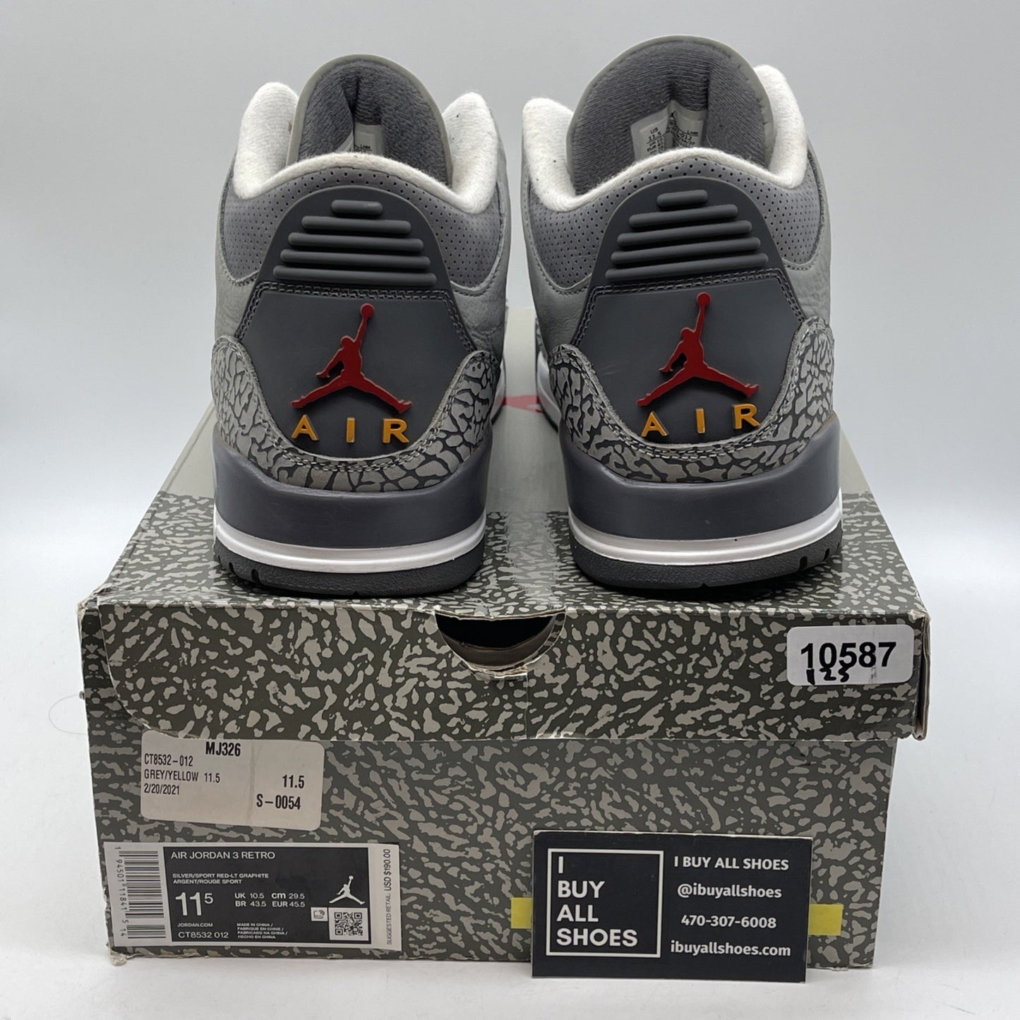 Size 11.5 - Jordan 6 Retro Mid Georgetown Grey White Suede (CT85332-012)