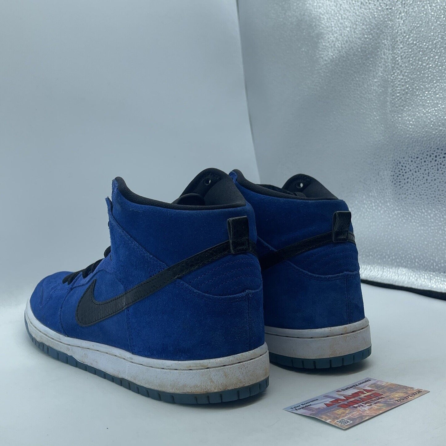 Size 9.5 - Nike SB Dunk Pro High Game Royal Blue Black Suede (305050-404)