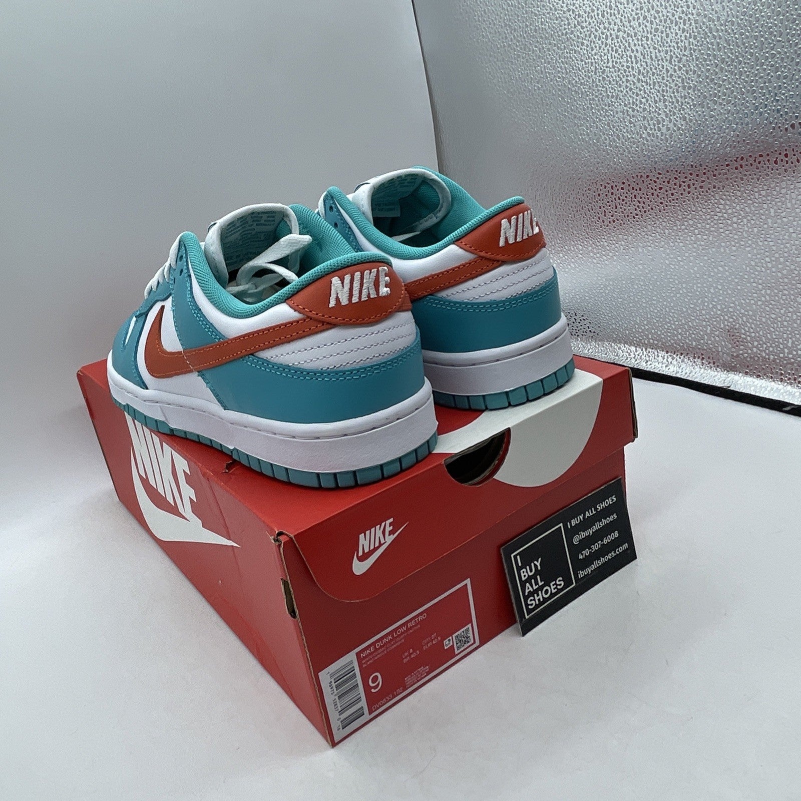 Size 9 - Nike Dunk Low Miami Dolphins (DV0833-102)