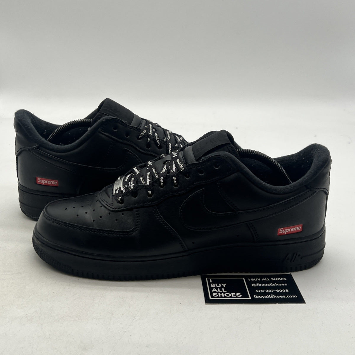 Size 10 - Nike Air Force 1 Low x Supreme Box Logo - Black (CU9225-001)