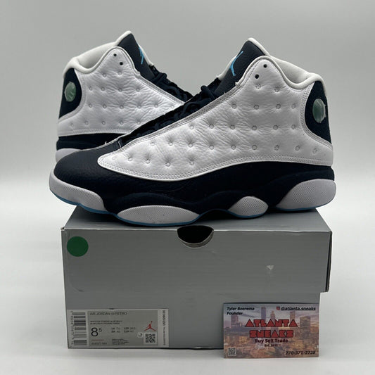 Size 8.5 - Jordan 13 Retro Obsidian White Navy Unc Sole Premium Leather OG All