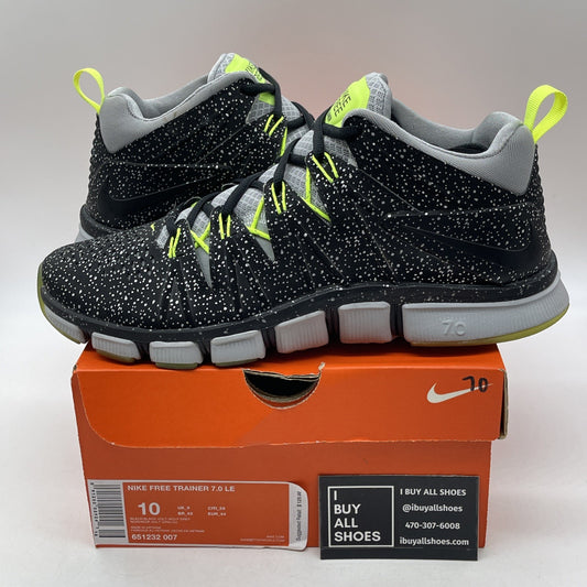 Size 10 - Nike Free Trainer 7 LE Mid Cement City Black White Grey (651232-007)