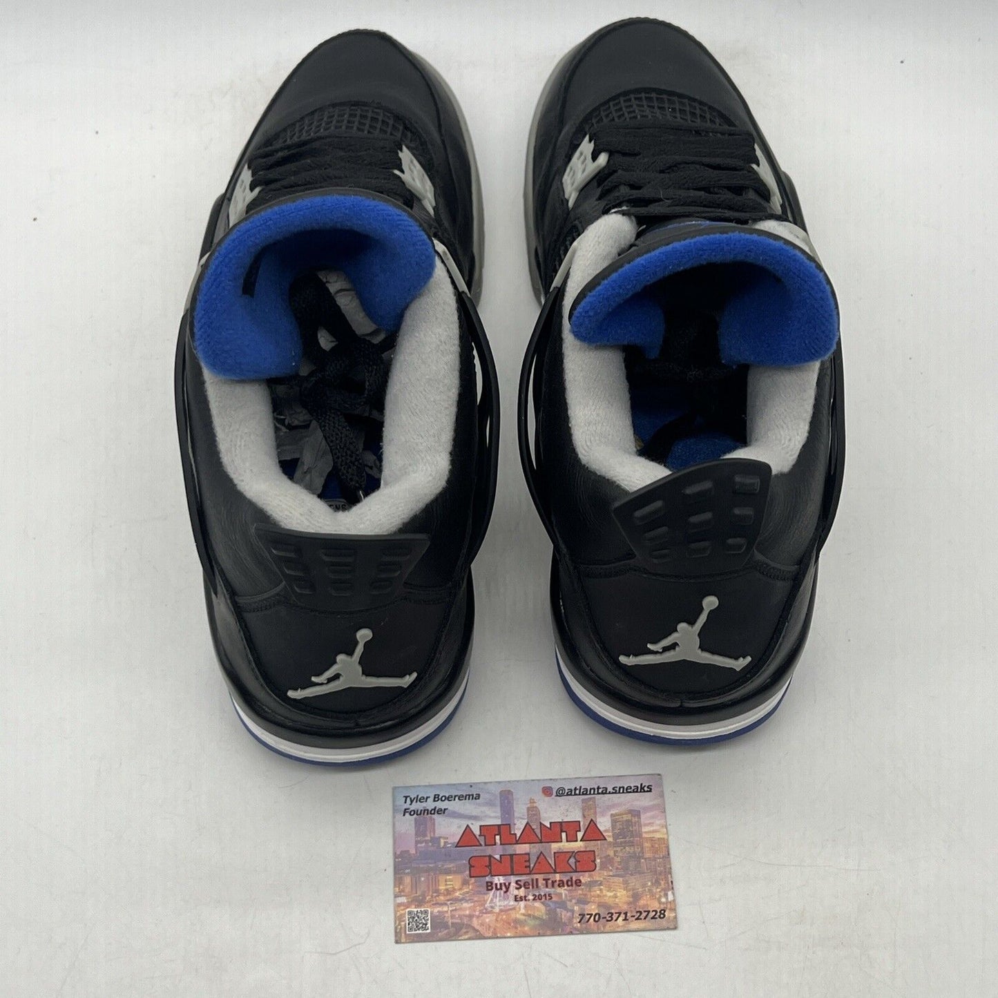 Size 10 - Jordan 4 Retro Motorsports Alternate 2017 Black Grey White 308497-006