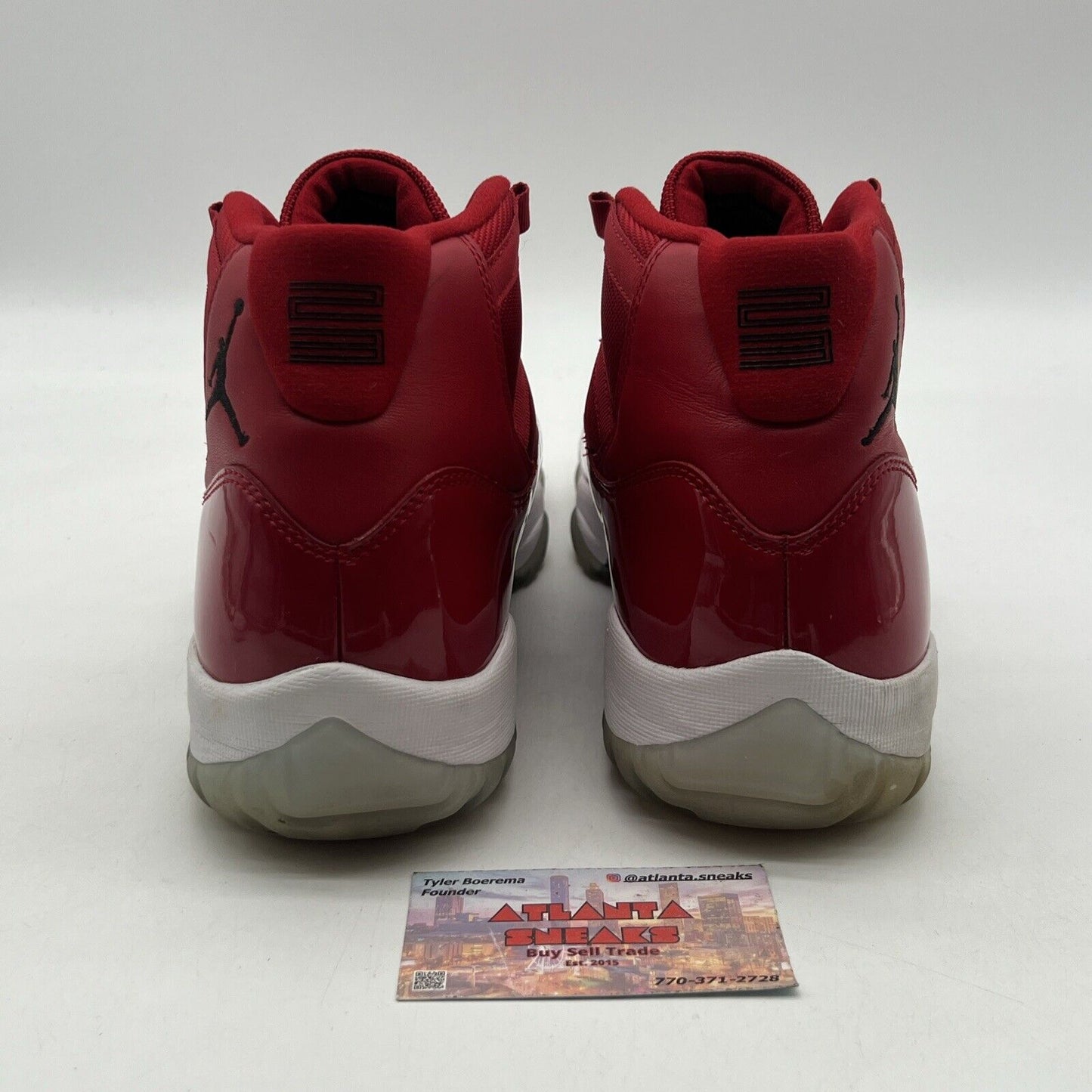 Size 12 - Jordan 11 Retro High Win Like '96 Black Red White Leather (378037-623)