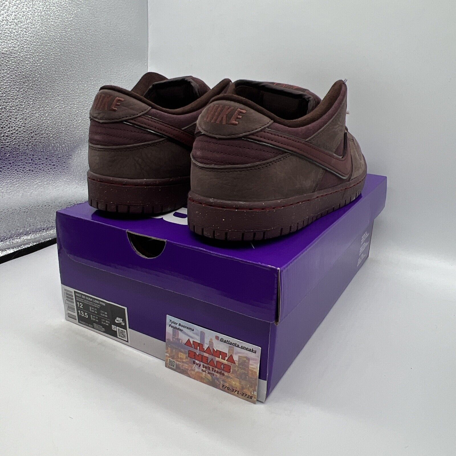 Size 12 - Nike Dunk Premium SB Low City of Love Collection - Burgundy Crush