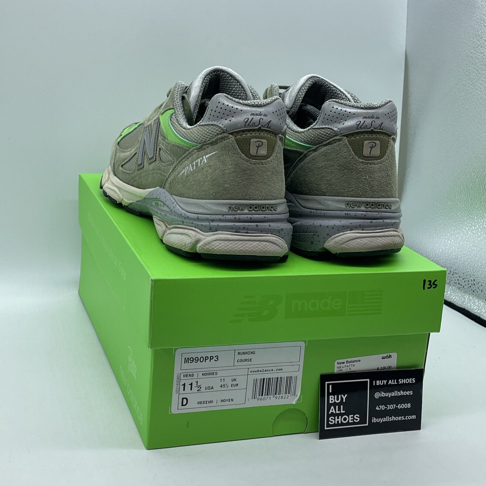 Size 11.5 - New Balance Patta x 990v3 Made in USA Keep Your Family Close Suede
