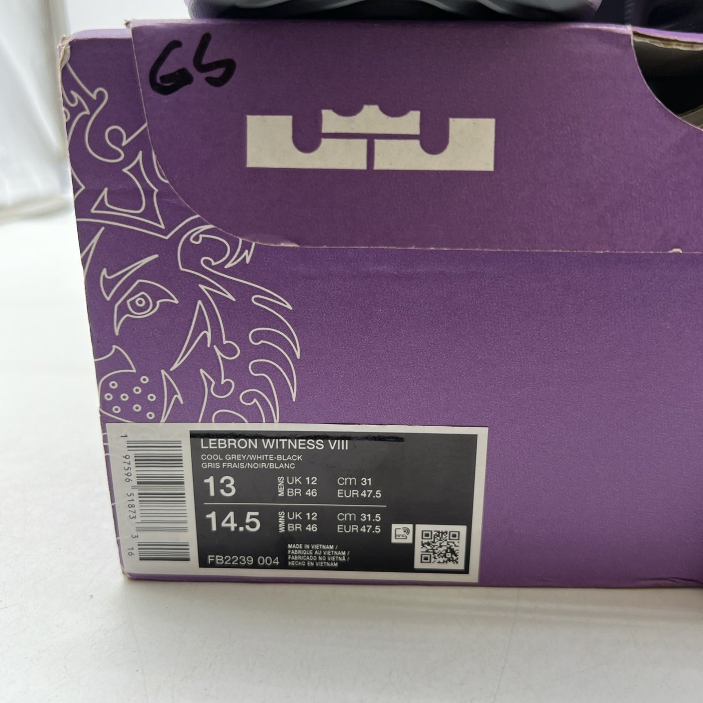 Size 13 - Nike LeBron Witness 8 Cool Grey Black (FB2239-004)