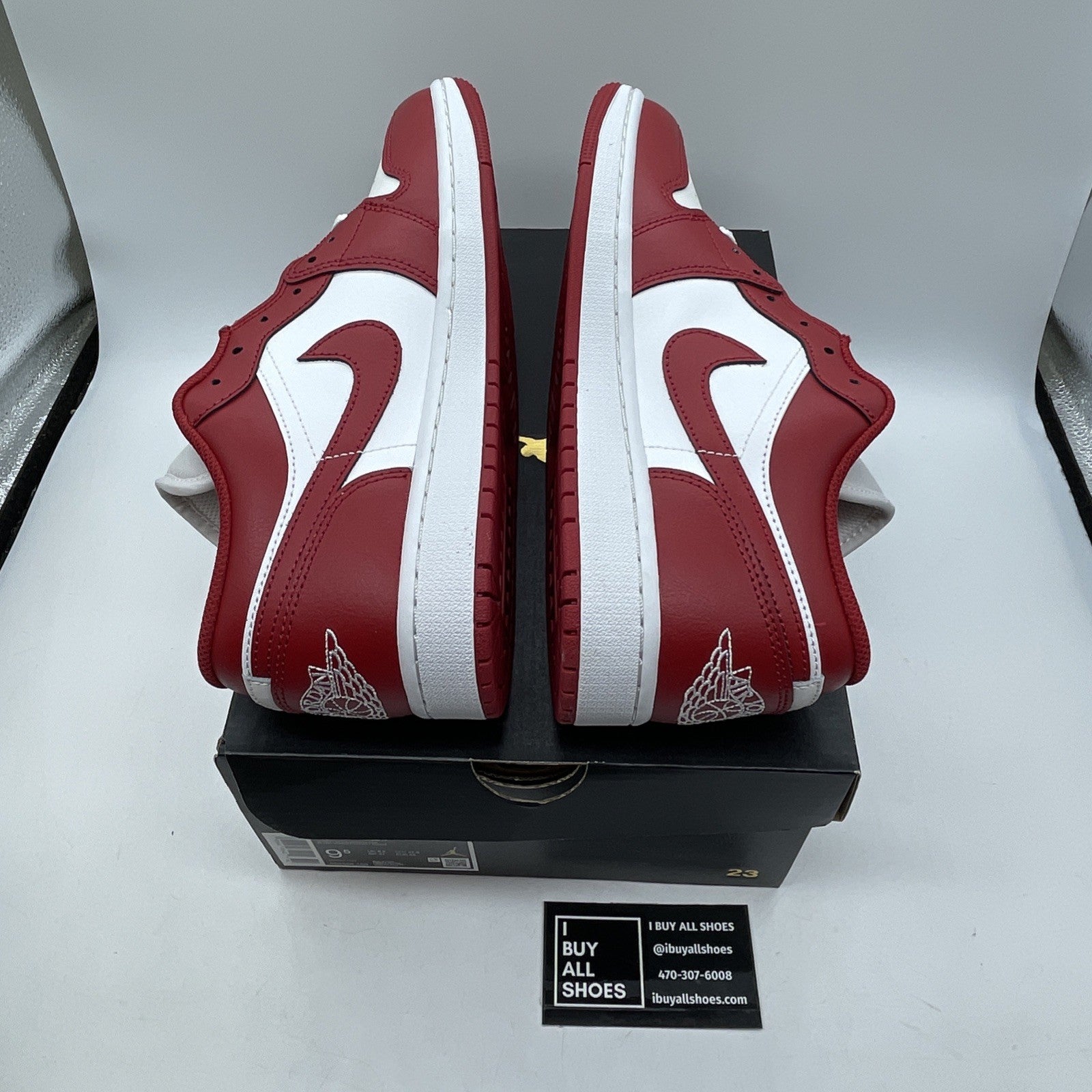Size 9.5 - Air Jordan 1 Low New Beginnings Red White Leather (553558-166)