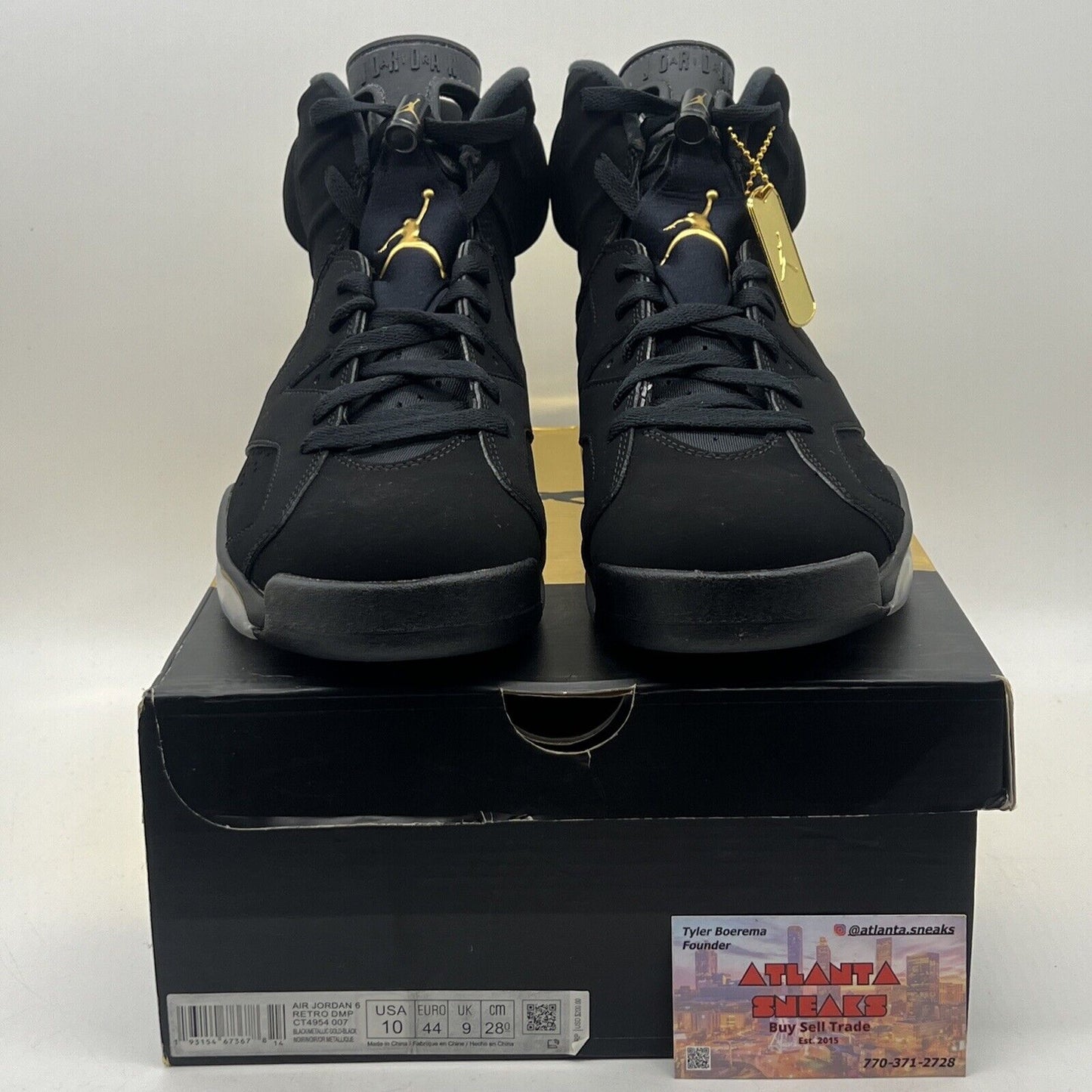 Size 10 - Jordan 6 Retro Defining Moments 2020 Black Gold Suede (CT4954-007)