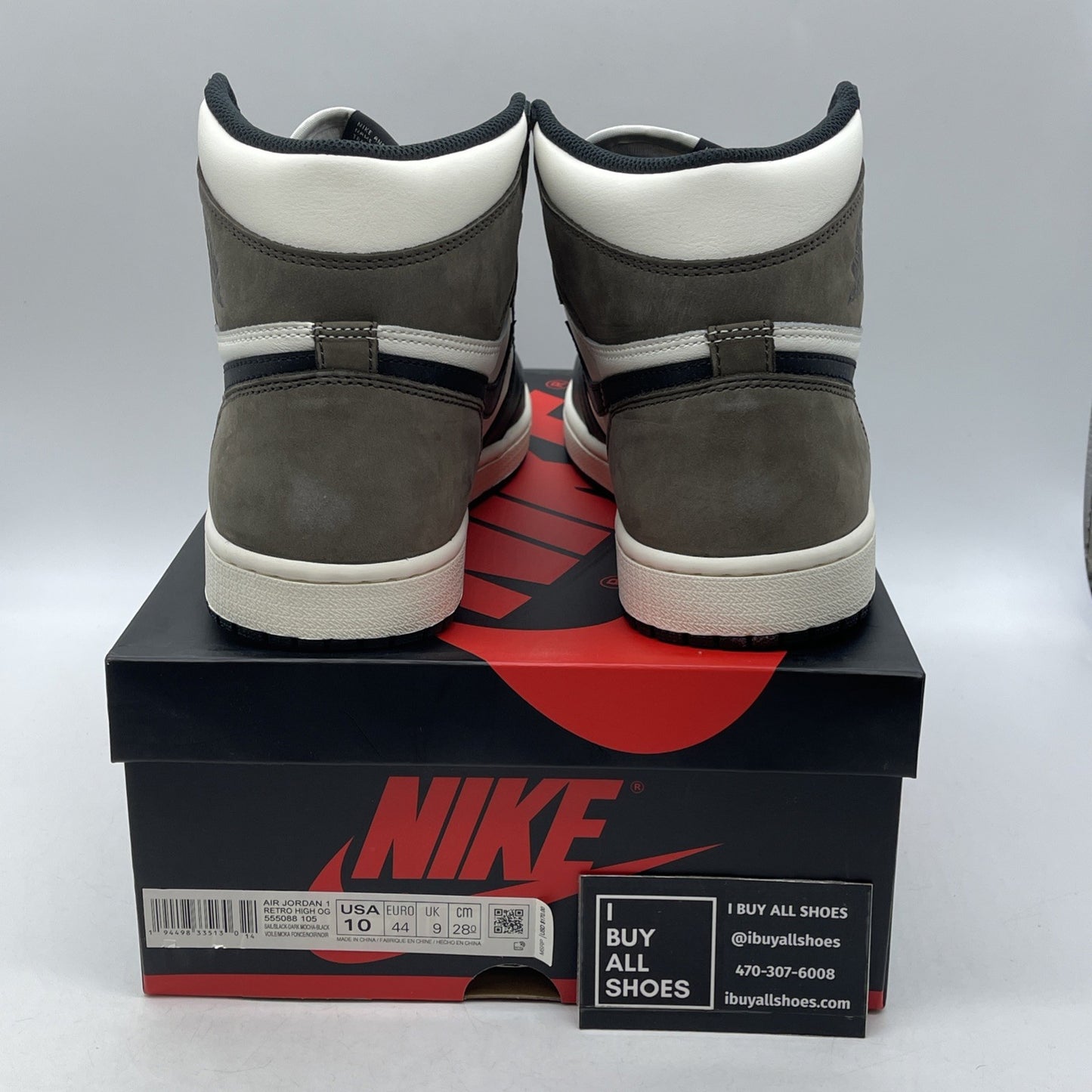 Size 10 - Air Jordan 1 Retro OG High Dark Mocha (555088-105)