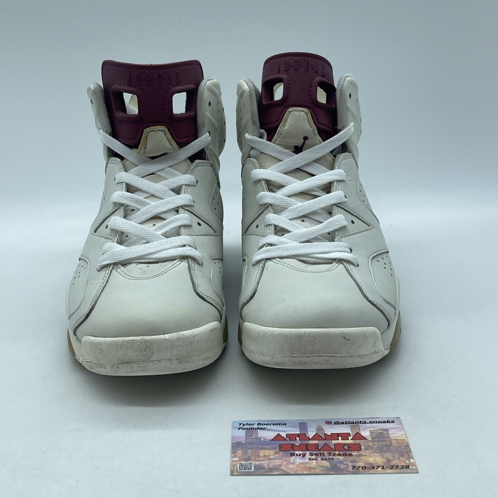 Size 8 - Air Jordan 6 Retro 2015 Maroon White Leather (384664-116)