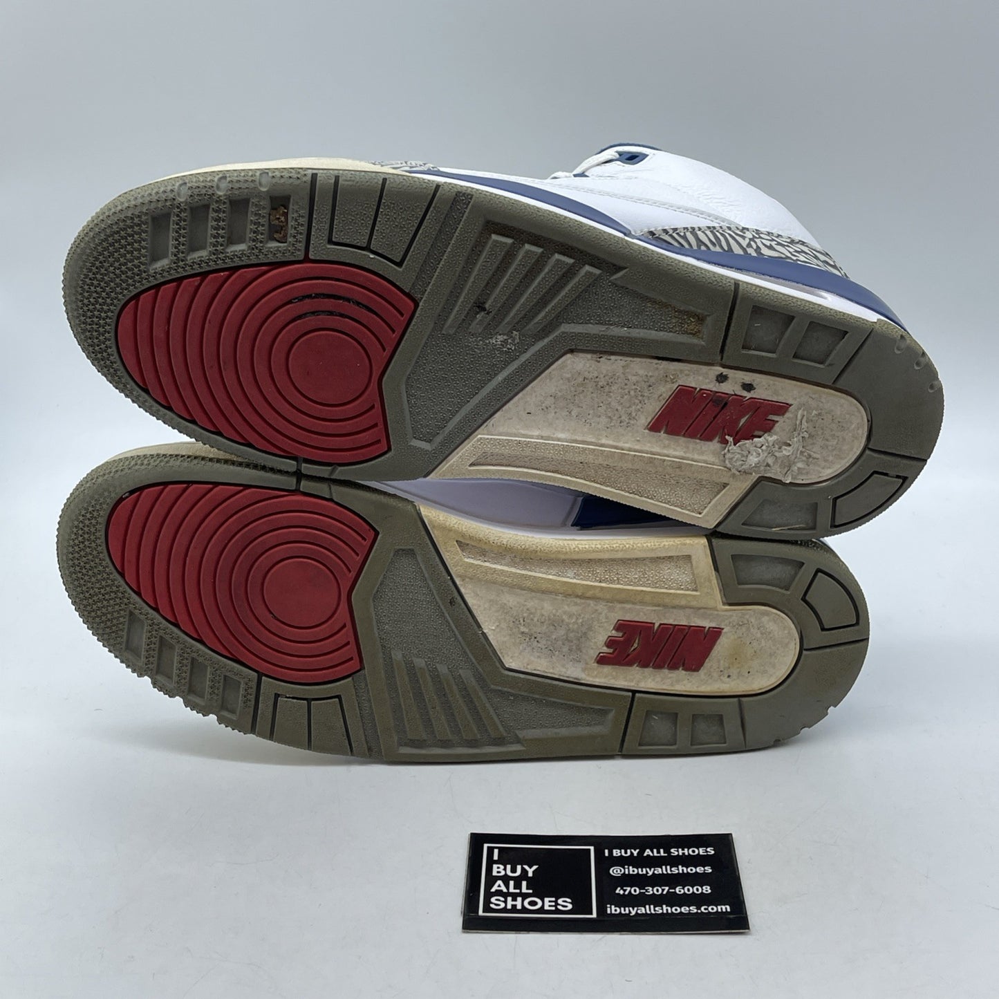 Size 9.5 - Jordan 3 Retro OG Mid True Blue Grey White Suede Leather (854262-106)