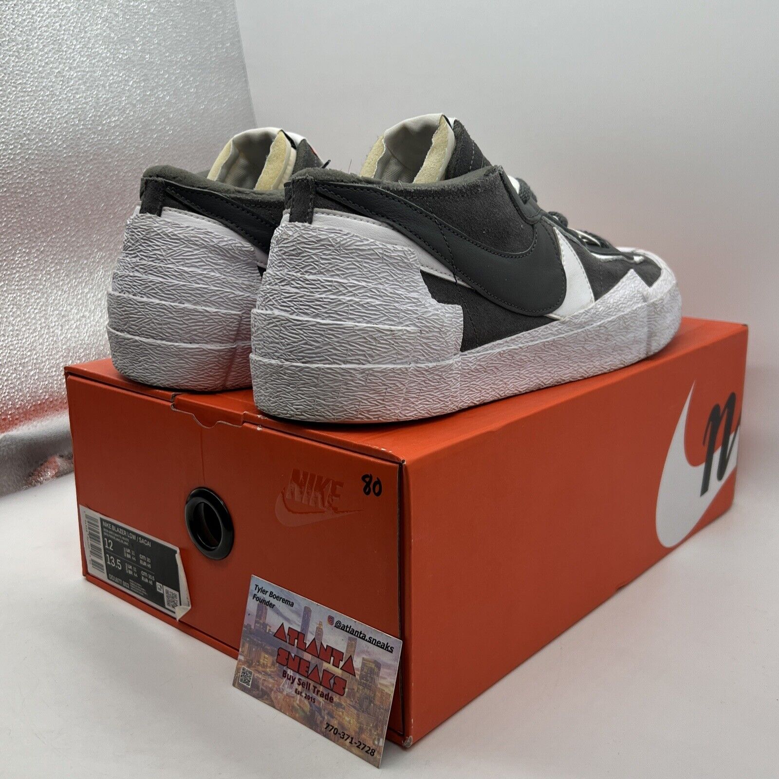 Size 12 - Nike sacai x Blazer Low Iron Grey White (DD1877-002)