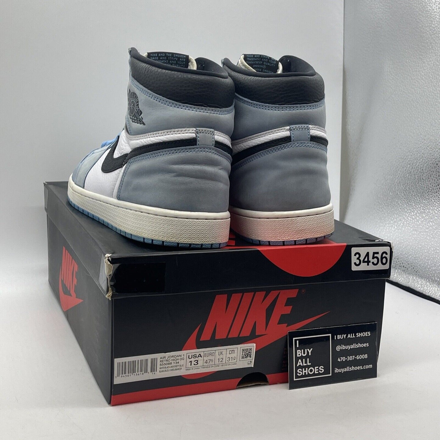 Size 13 - Jordan 1 Retro OG High University Blue White Black Leather (555088-134