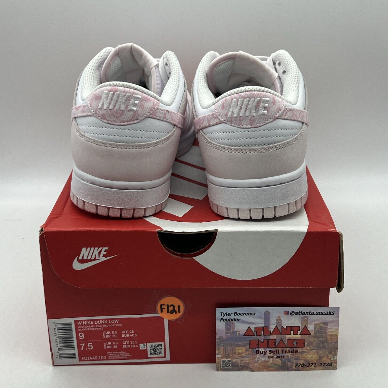 Size 9 - Nike Dunk Low Pink Paisley 2023 Brand New Og All White