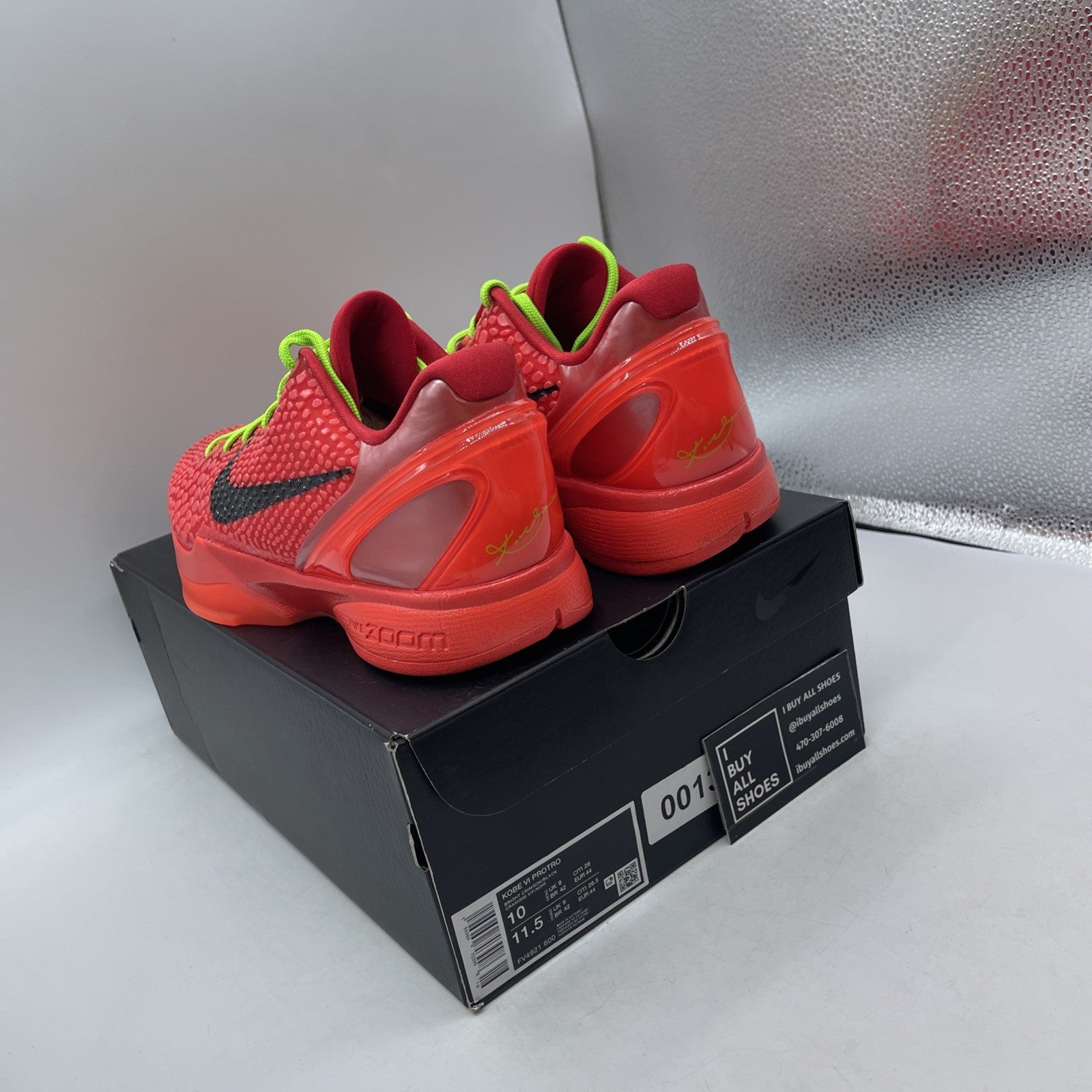Size 10 - Nike Kobe 6 Protro Low Reverse Grinch (FV4921-600)