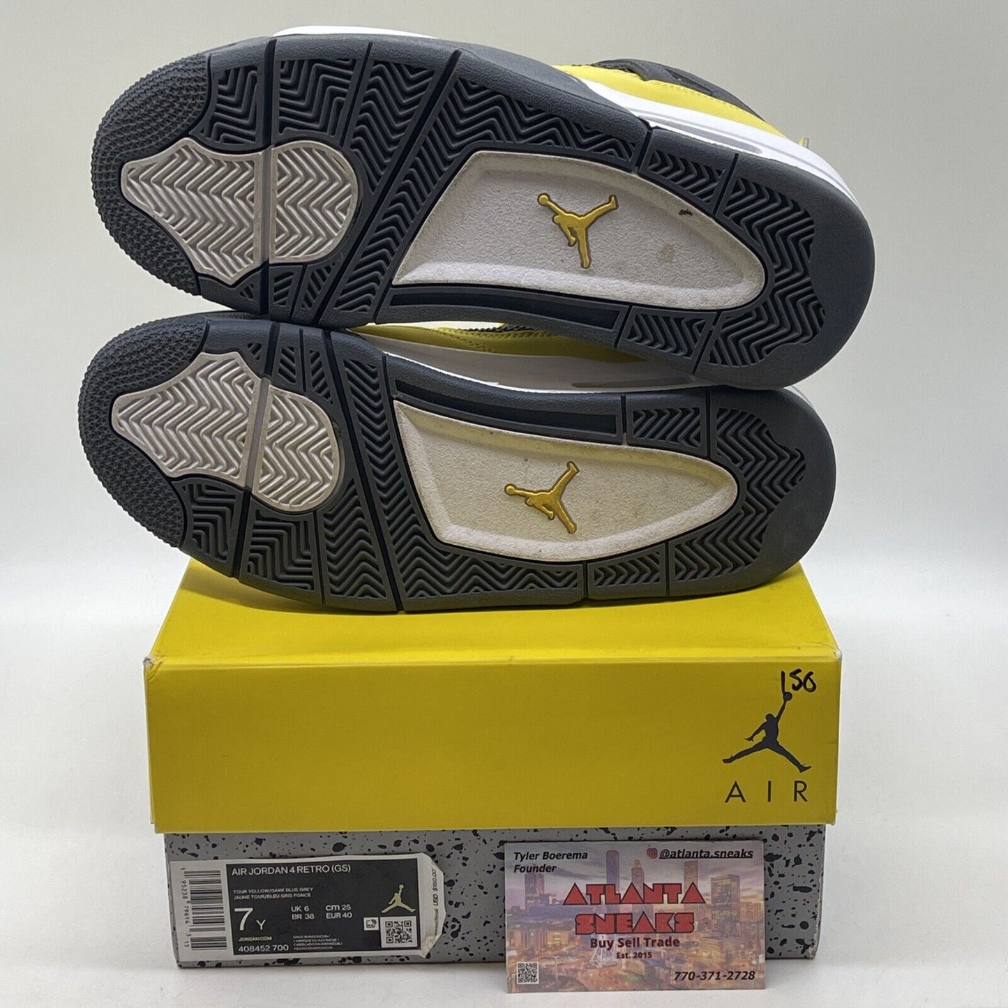 Size 7Y - Jordan 4 Retro GS Tour Yellow  White Suede (408452700)