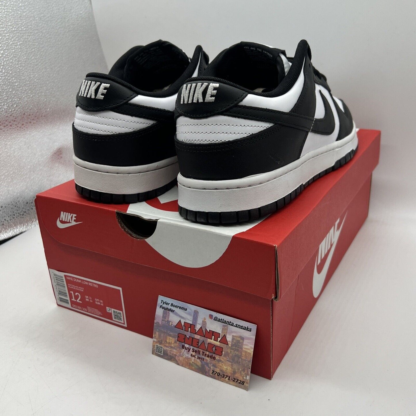 Size 12 - Nike Dunk Low Black White Brand New Og All