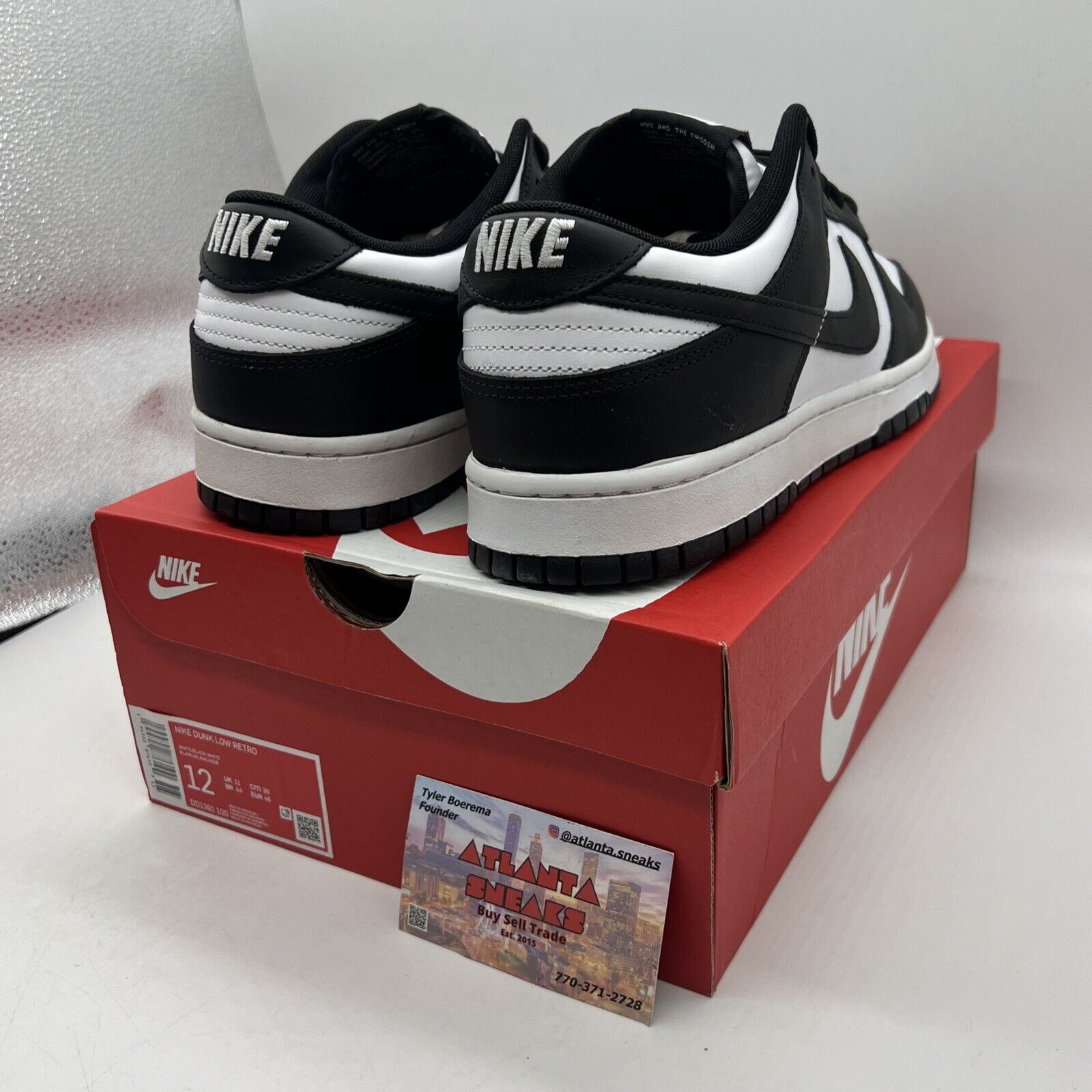 Size 12 - Nike Dunk Low Black White Brand New Og All