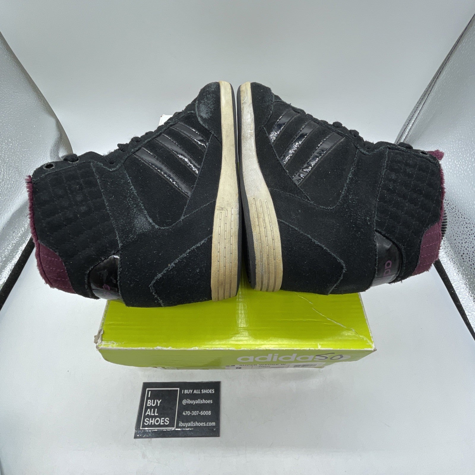 Size 8 - Adidas Neo Super Wedge Lace Up Sneaker Black  (F98650)