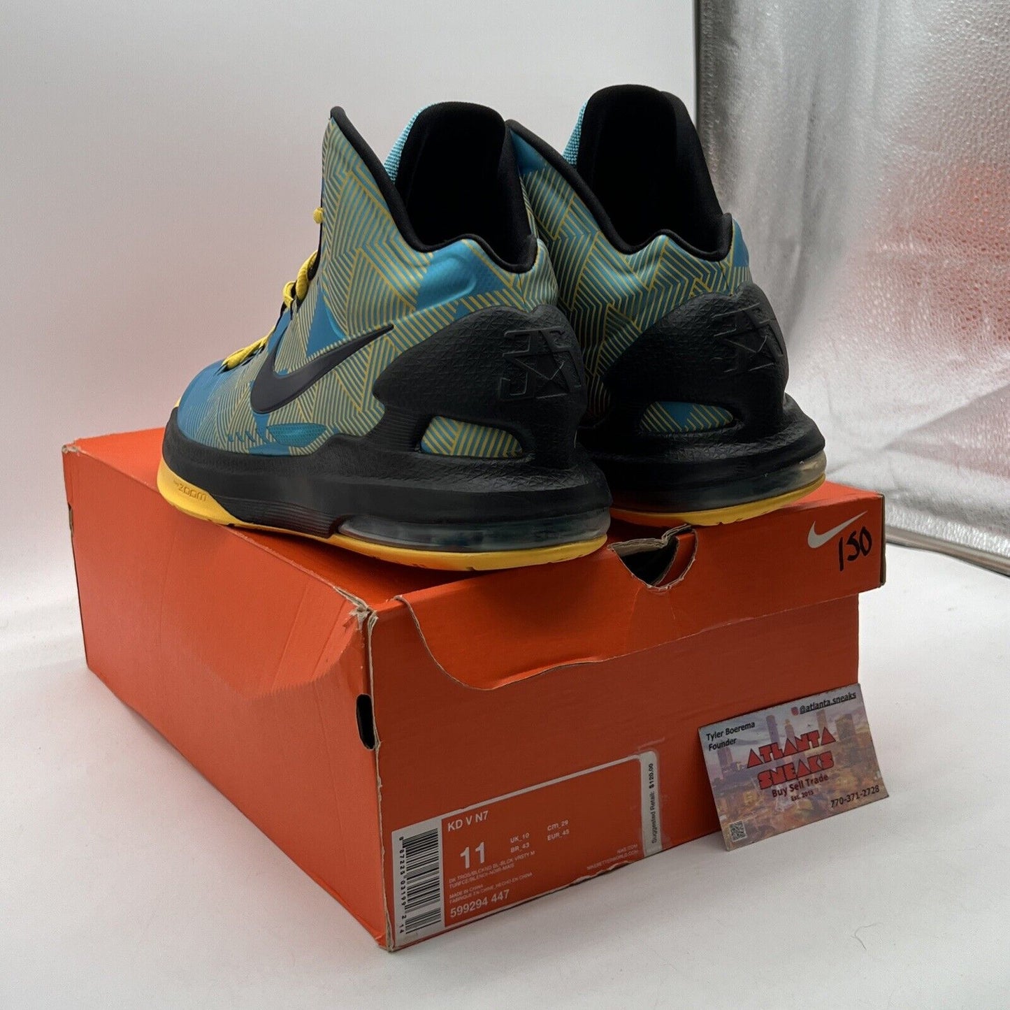 Size 11 - Nike KD 5 N7 - Yellow Blue Navy Black (599294-447)