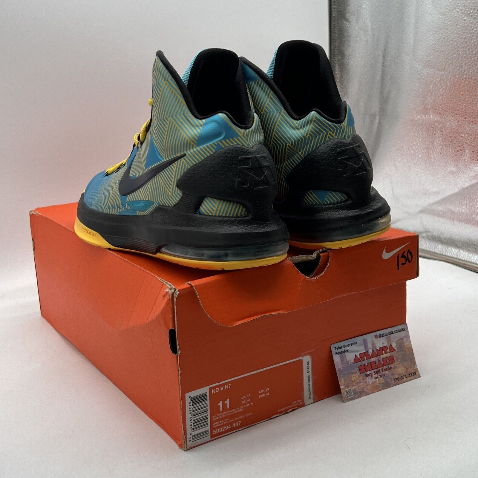 Size 11 - Nike KD 5 N7 - Yellow Blue Navy Black (599294-447)