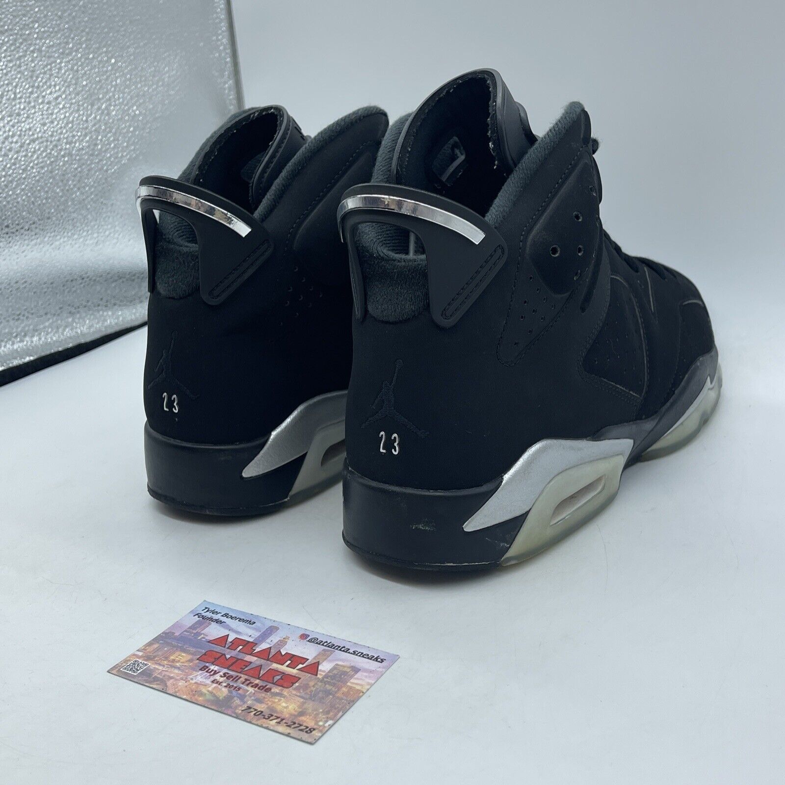 Size 11 - Jordan 6 Retro Mid Chrome Silver Black Suede Leather (DX2836-001)