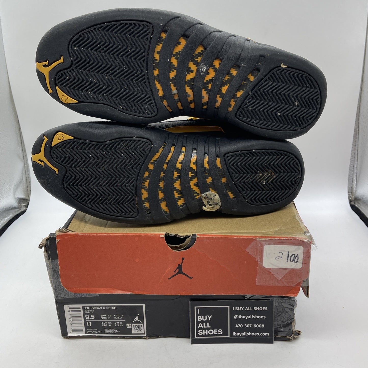 Size 9.5 - Air Jordan 12 Retro Mid Black Taxi (CT8013-071)