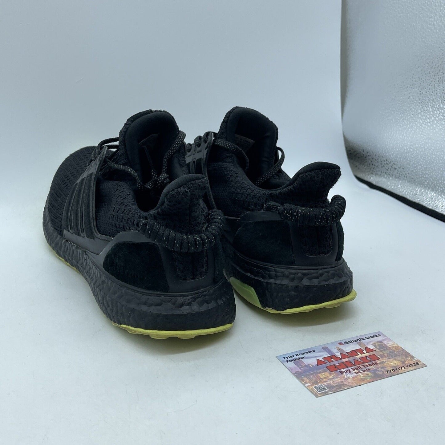 Size 11.5 - adidas Ivy Park x UltraBoost Black Hi-Res Yellow Suede (GX0200)