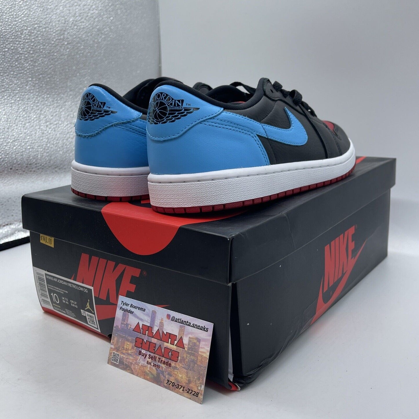 Size 10W - Air Jordan 1 Retro OG Low NC to Chi Black Red Leather (CZ0775-046)