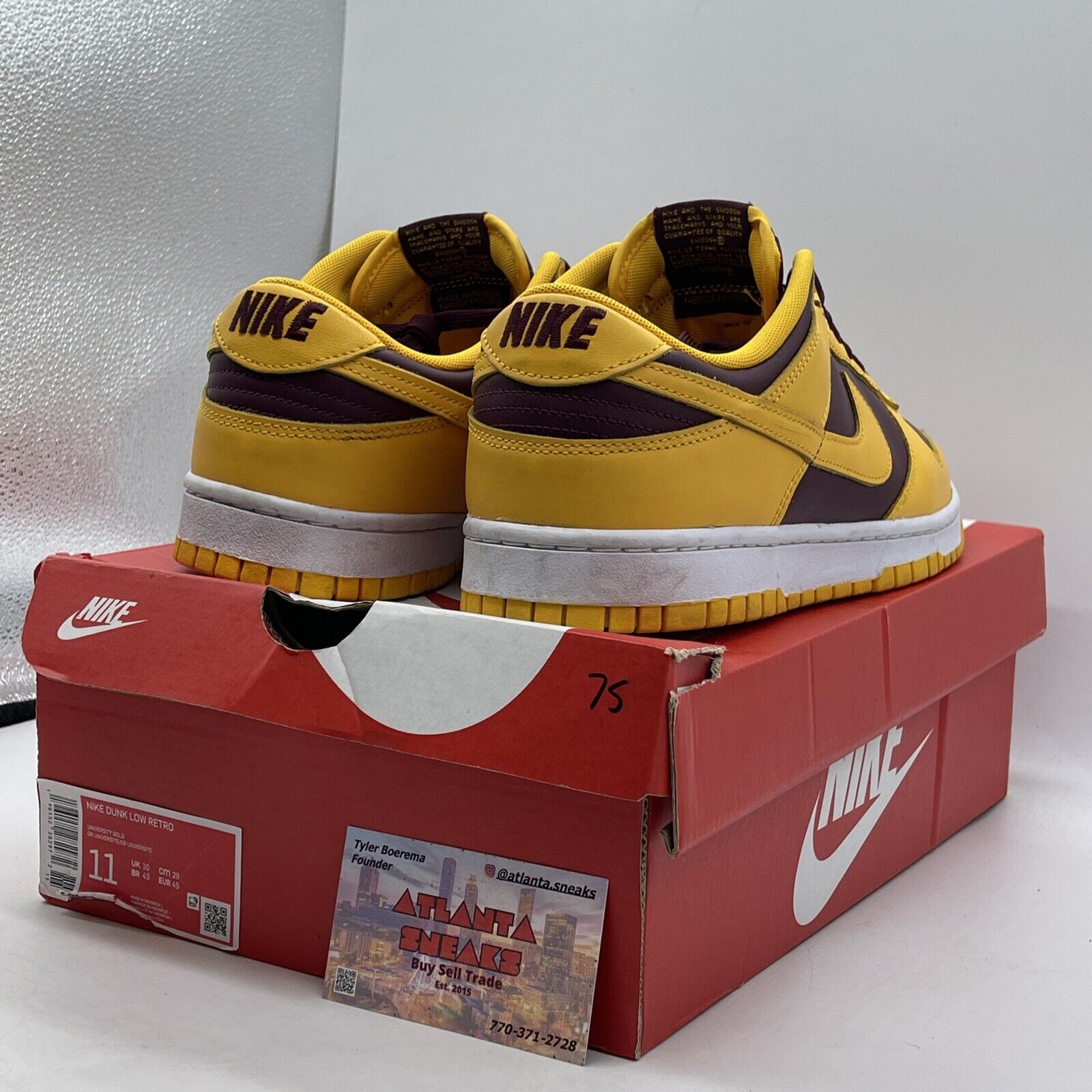 Size 11 - Nike Dunk Low Retro Arizona State Yellow Burgundy Leather (DD1391-702)