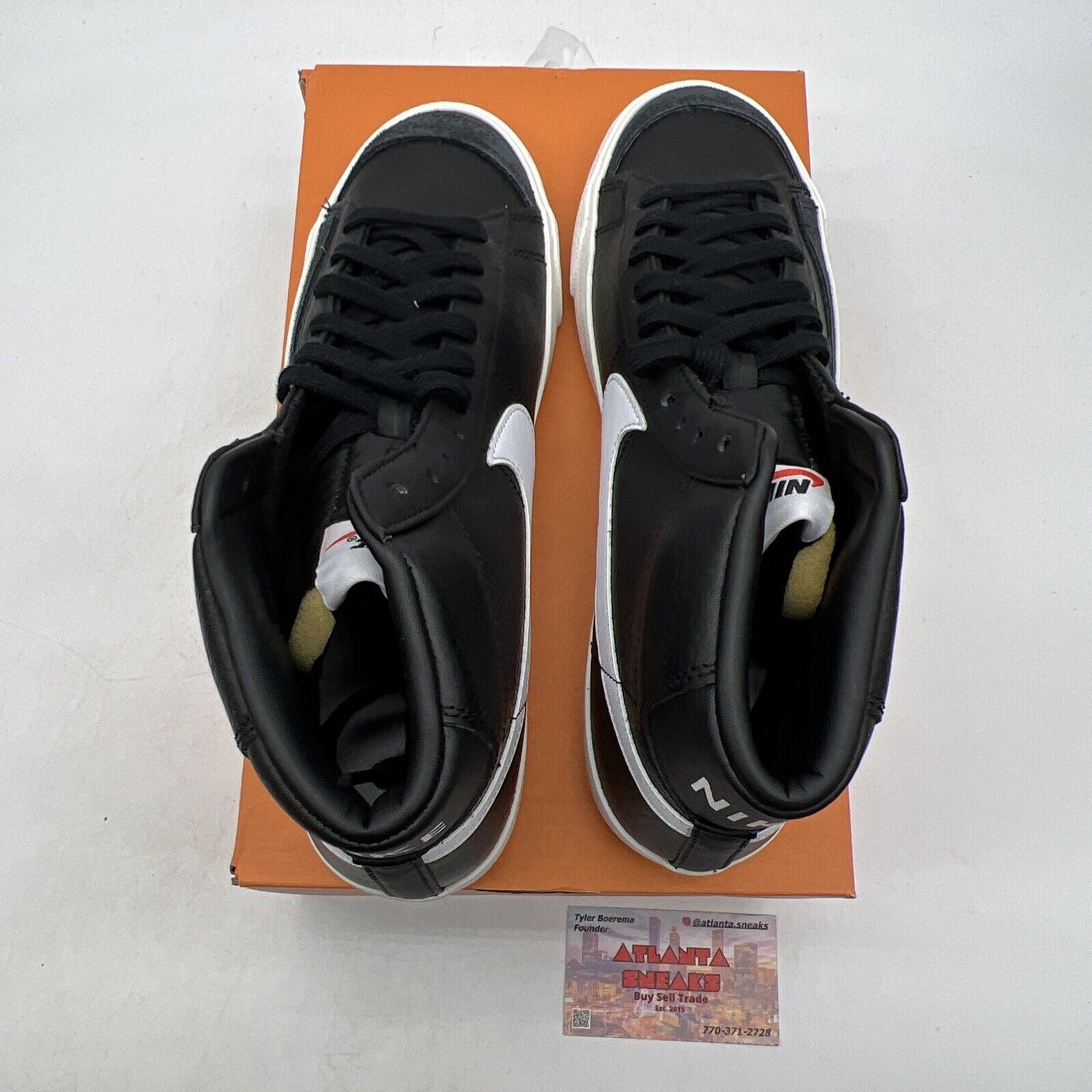 Size 9 - Nike Blazer '77 Vintage Mid Black Sail Leather (BQ6806-002)