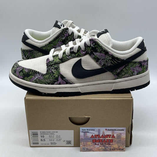 Size 10W - Nike Dunk Next Nature Low Floral Tapestry White Black (FN7105-030)