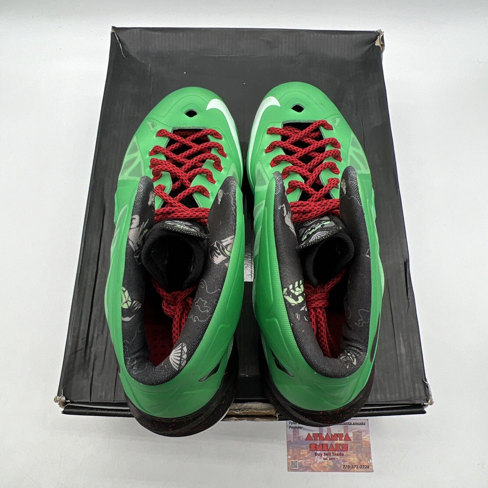 Size 10.5 - Nike LeBron 10 Cutting Jade Black Red Green (541100-303)