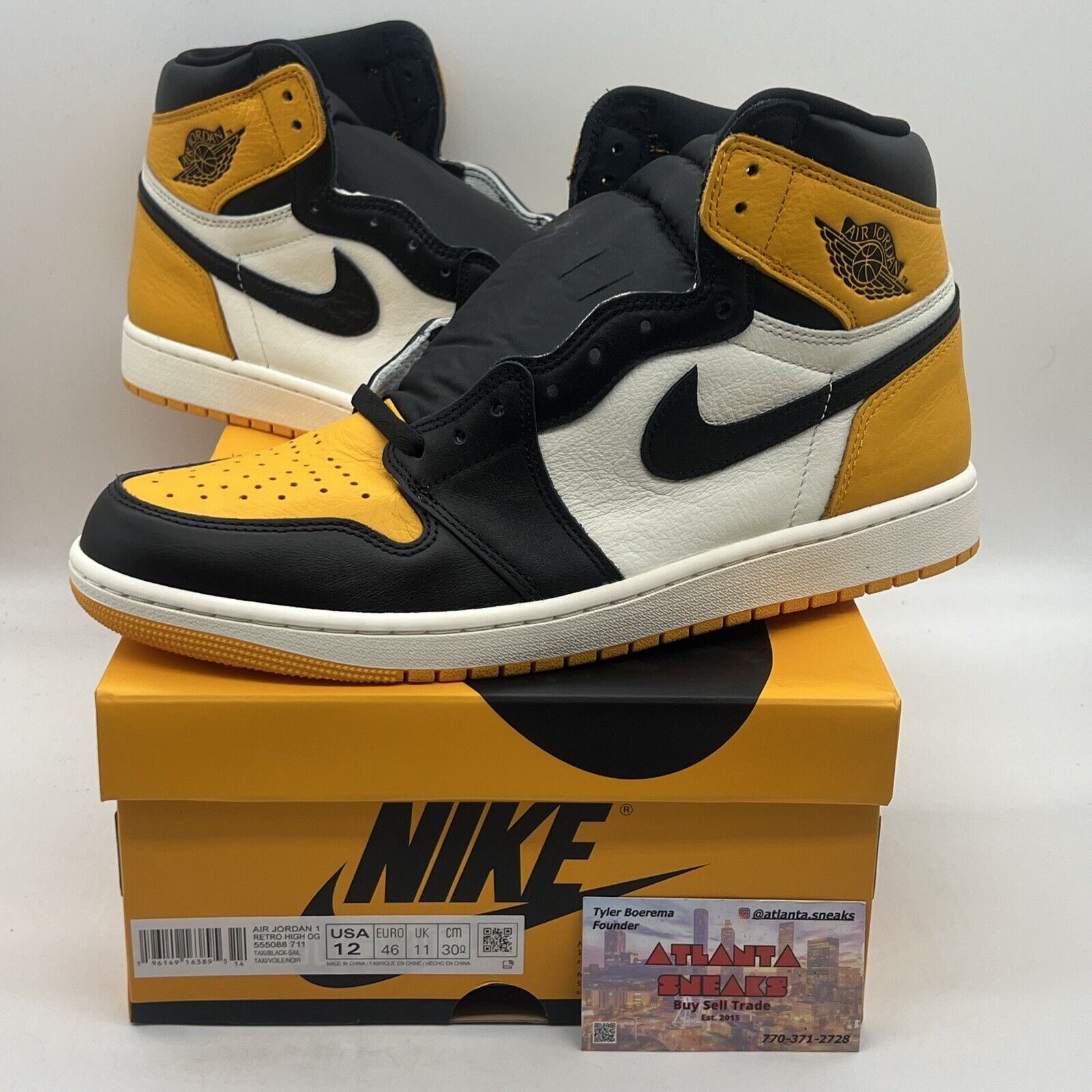 Size 12 - Jordan 1 Retro OG High Yellow Toe Brand New Og All