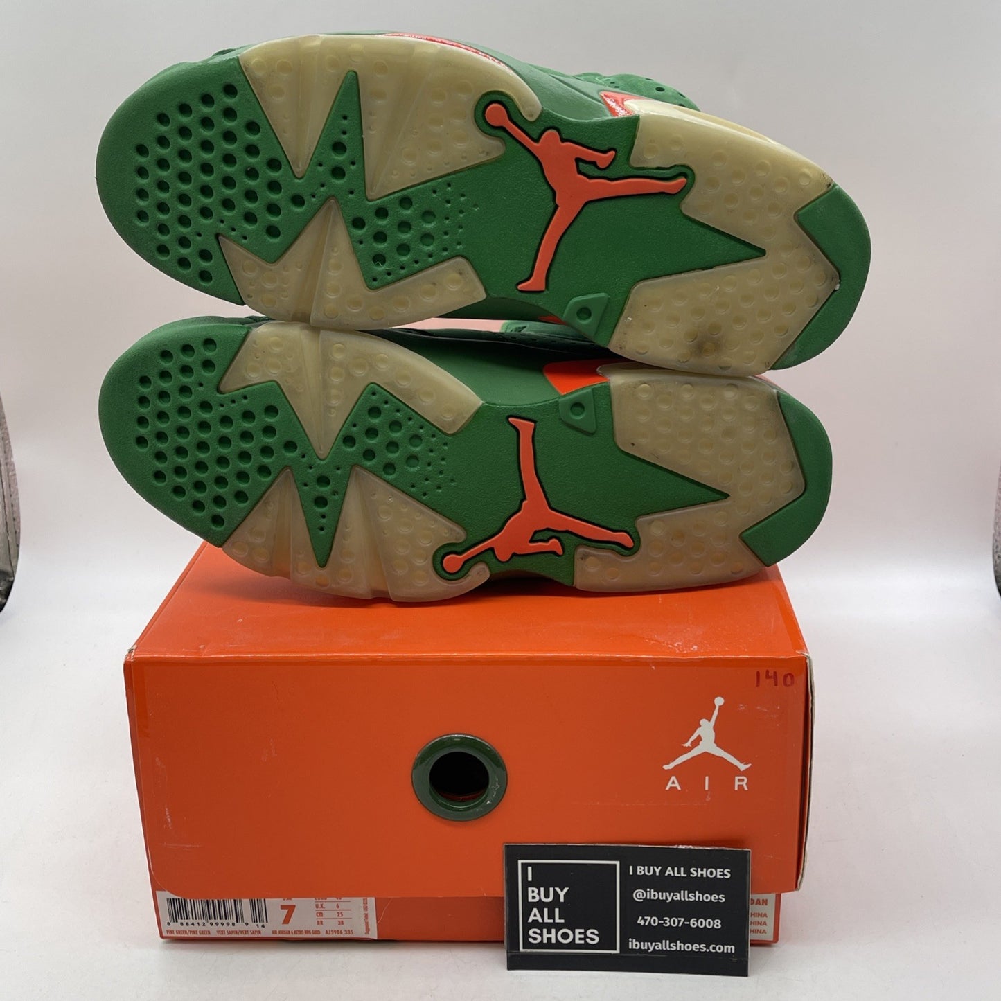 Size 7 - Air Jordan 6 Retro NRG Green Suede Gatorade (AJ5986-335)