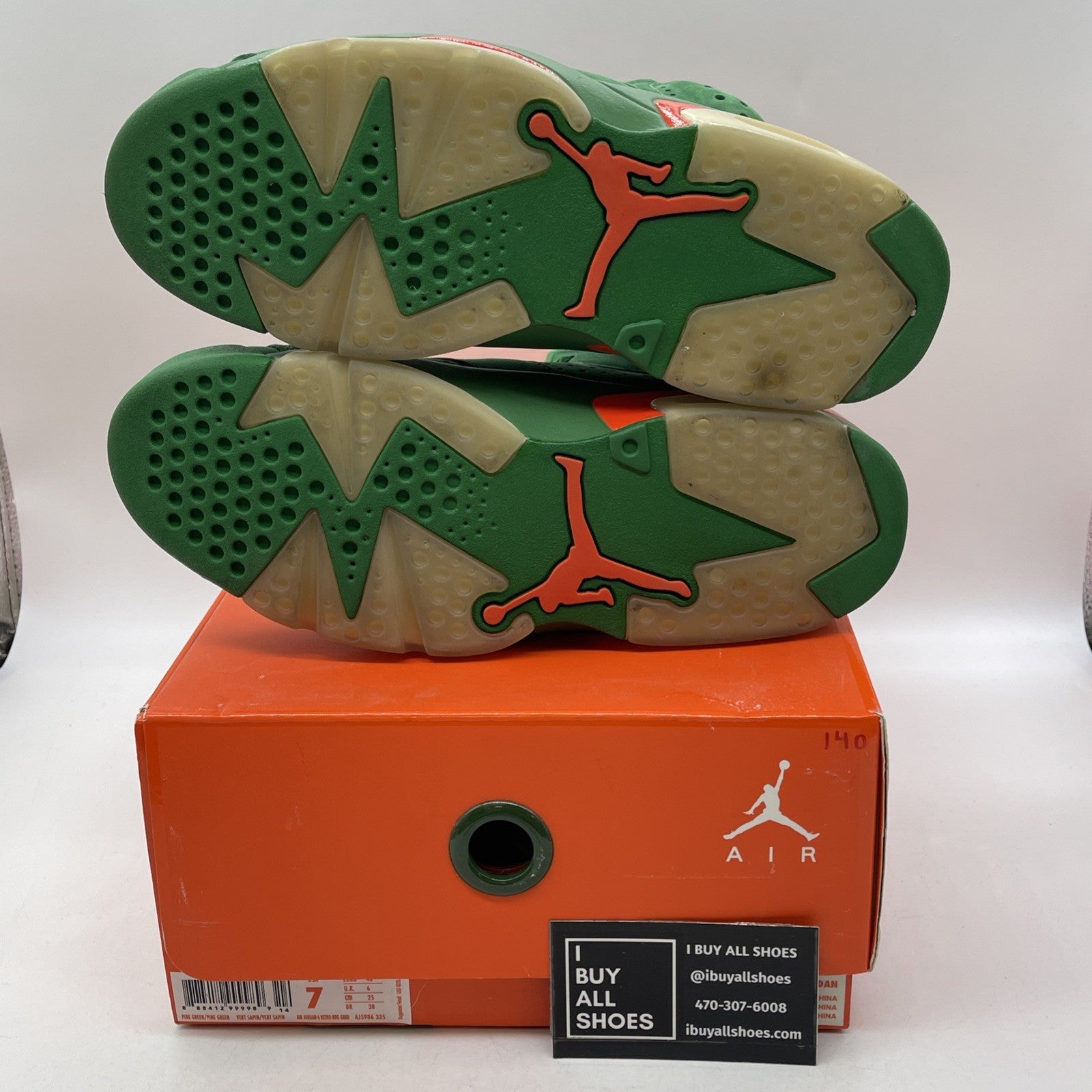 Size 7 - Air Jordan 6 Retro NRG Green Suede Gatorade (AJ5986-335)