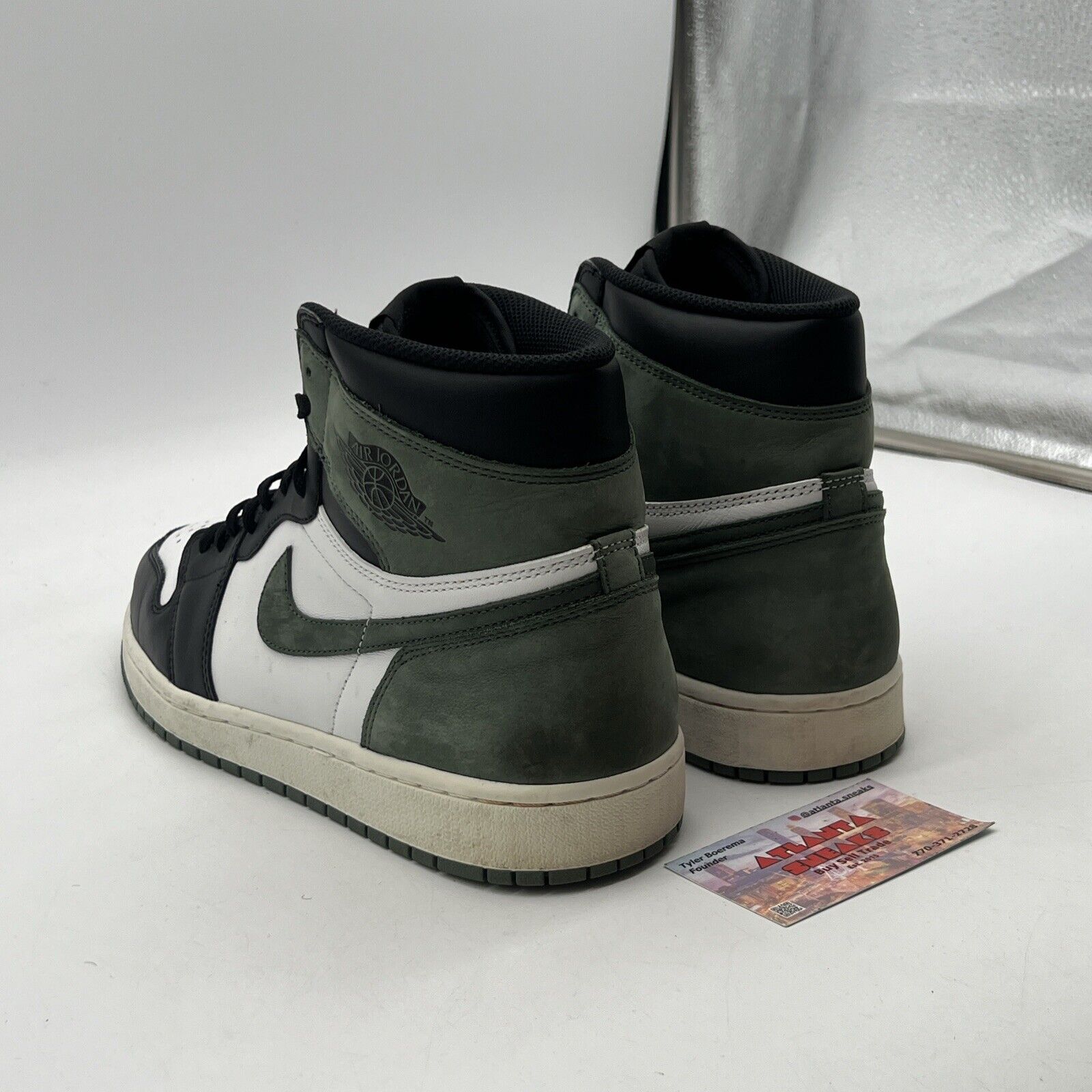 Size 12 -Air Jordan 1 Retro OG High Best Hand in the Game -Clay Green 555088-135