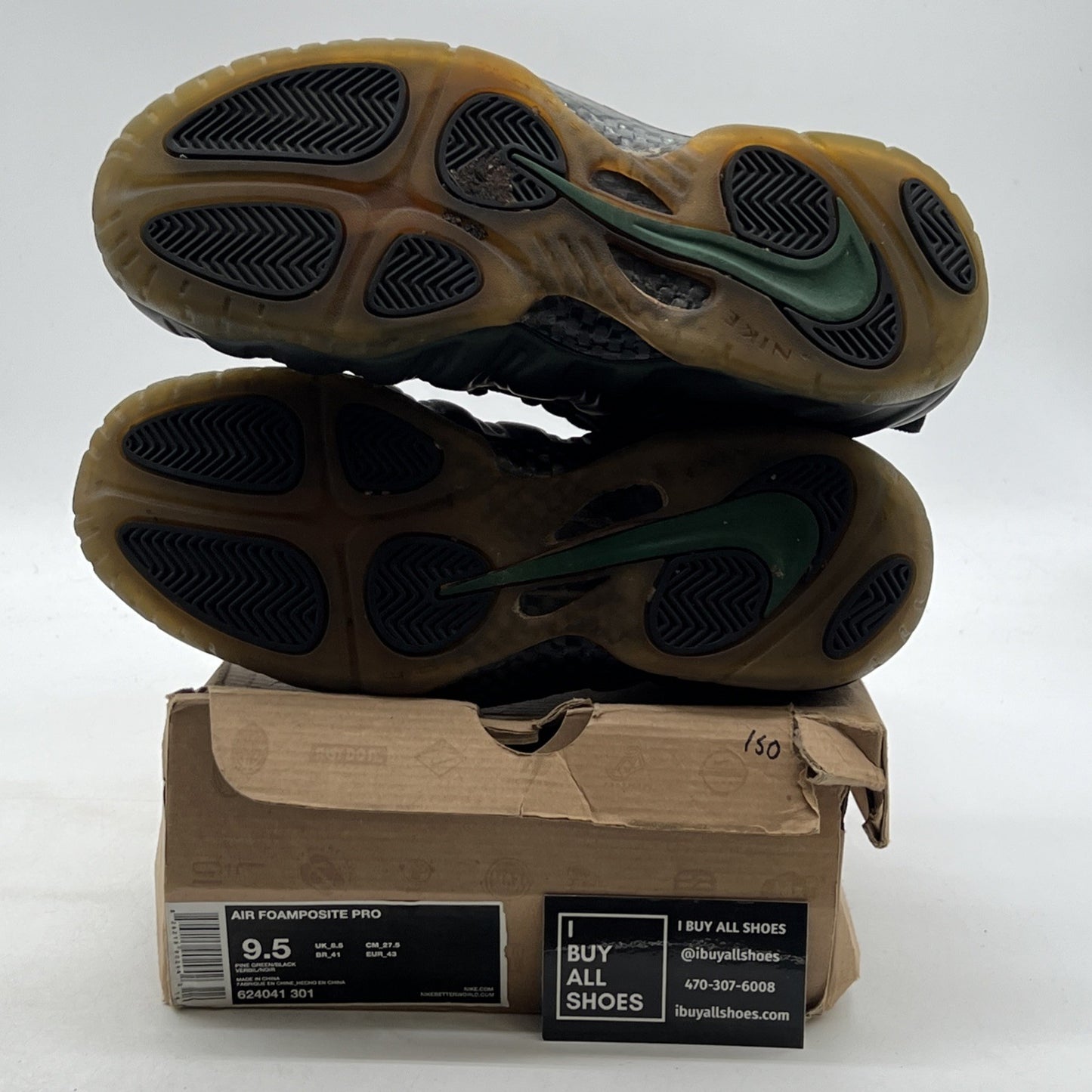 Size 9.5 - Nike Air Foamposite Pro Pine Green (624041-301)