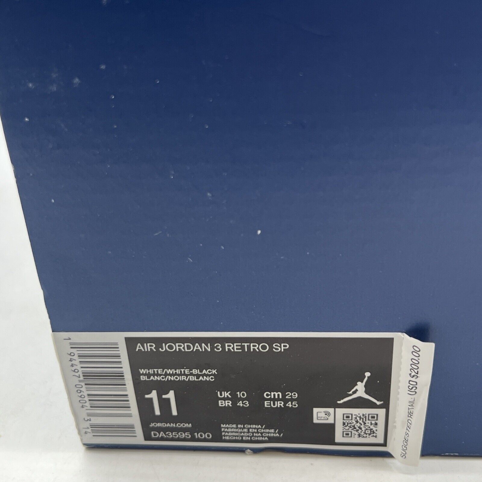Size 11 - Air Jordan 3 Retro SP x Fragment Design Mid White (DA3595-100)