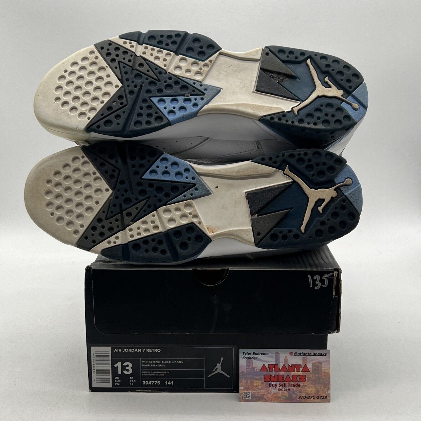Size 13 - Air Jordan 7 Retro 2002 French Blue White Leather (304775-141)