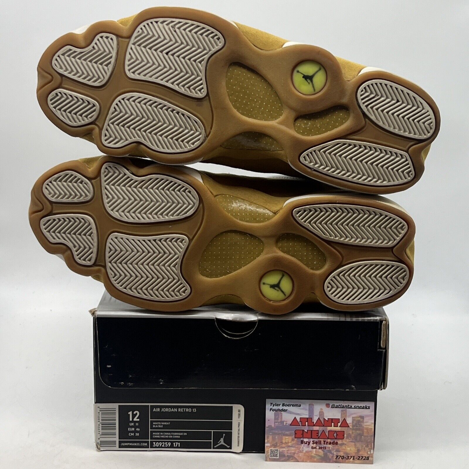 Size 12 - Air Jordan 13 Retro 2004 Wheat White Leather Suede (309259-171)