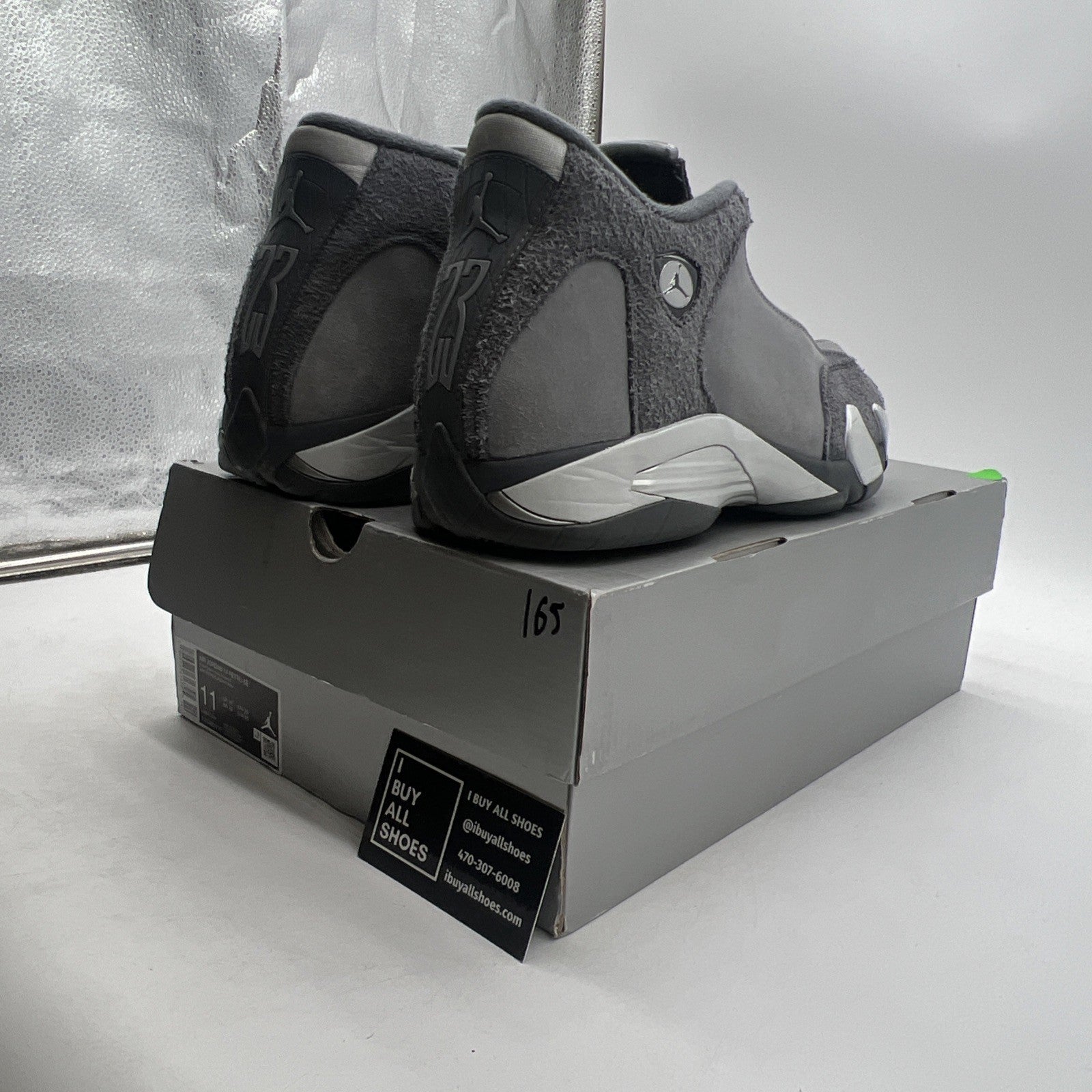 Size 11 - Air Jordan 14 Retro Wolf Grey Suede Sneakers (FJ3460-012)