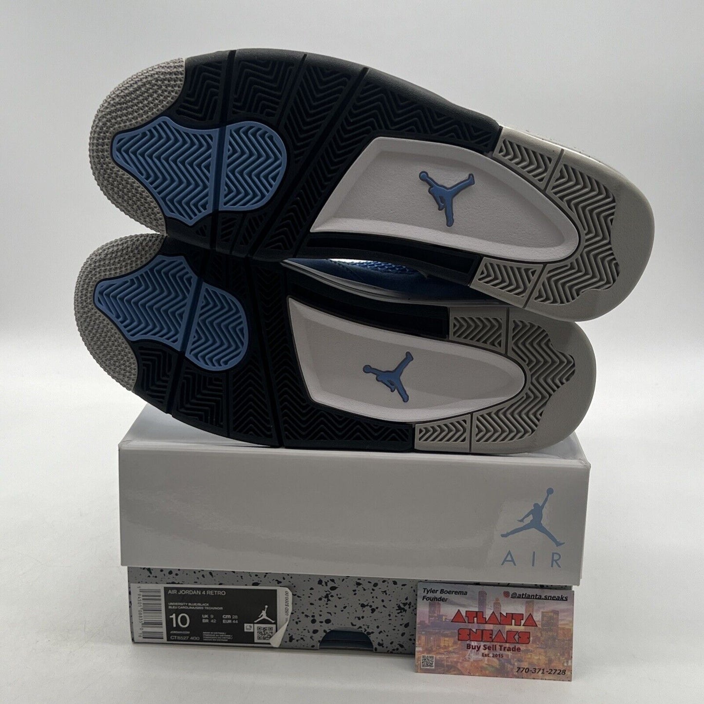 Size 10 - Jordan 4 Retro Mid University Blue Black Grey Suede (CT8527-400)