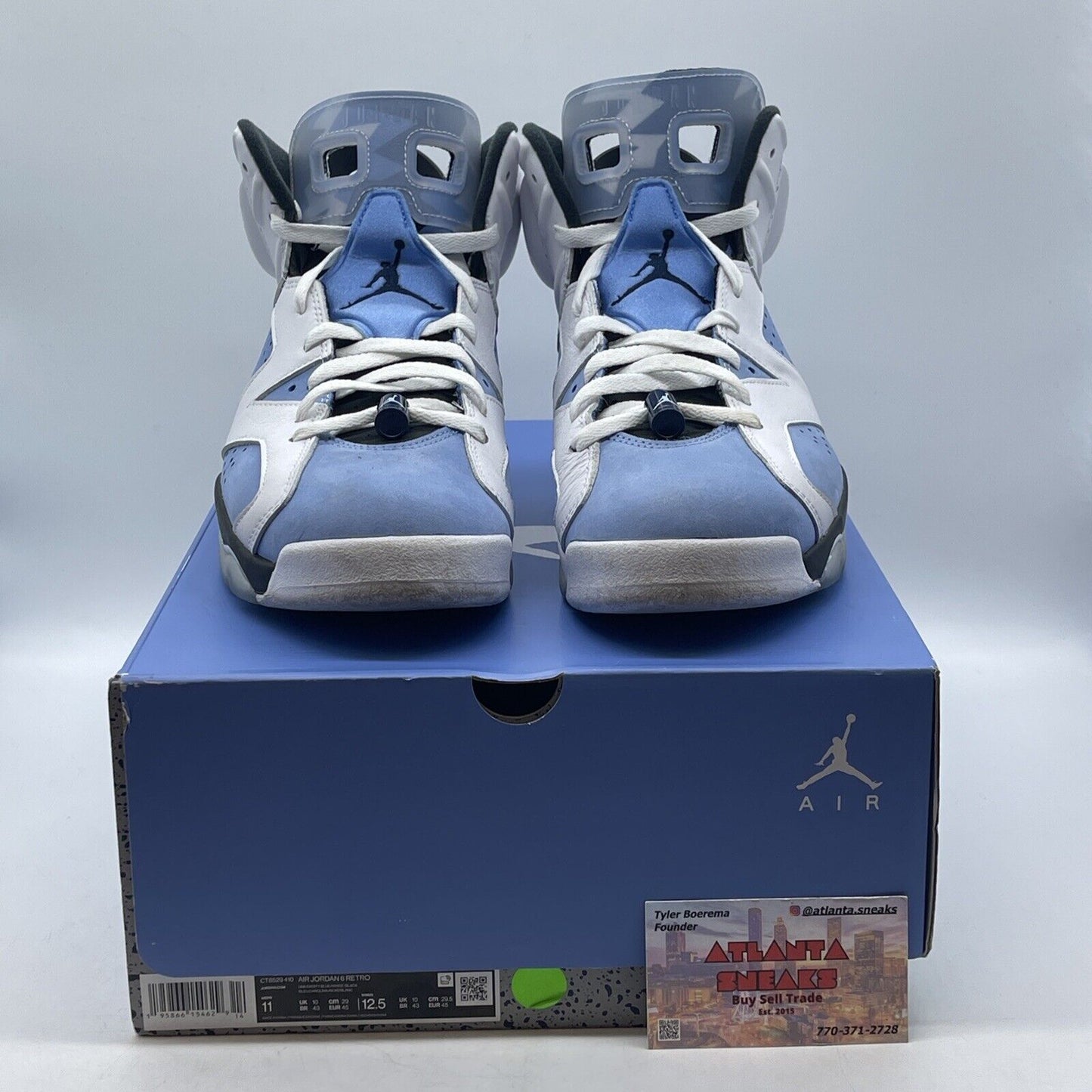 Size 11 - Jordan 6 Retro Mid UNC Home Blue White Black (CT8529-410)