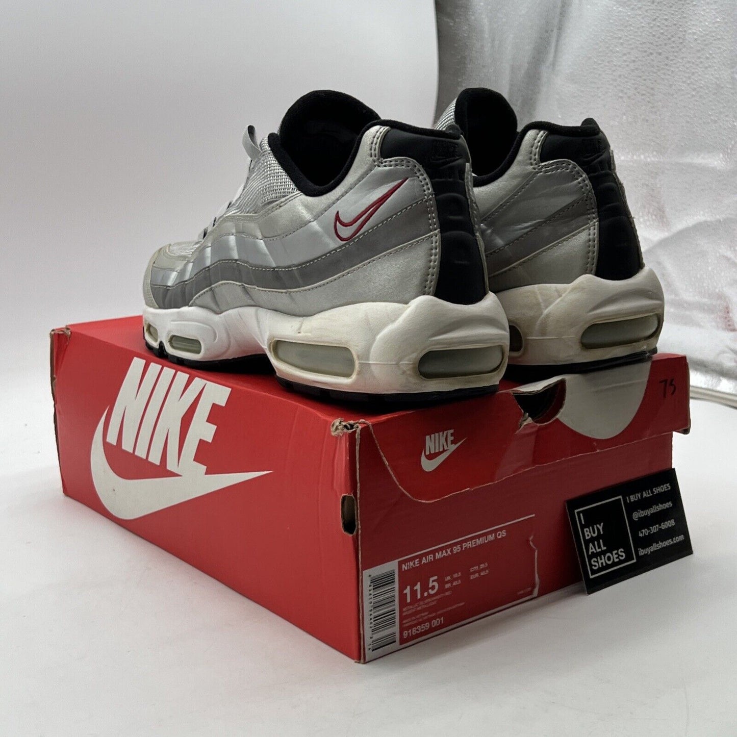 Size 11.5 - Nike Air Max 95 QS Silver Bullet (918359-001)