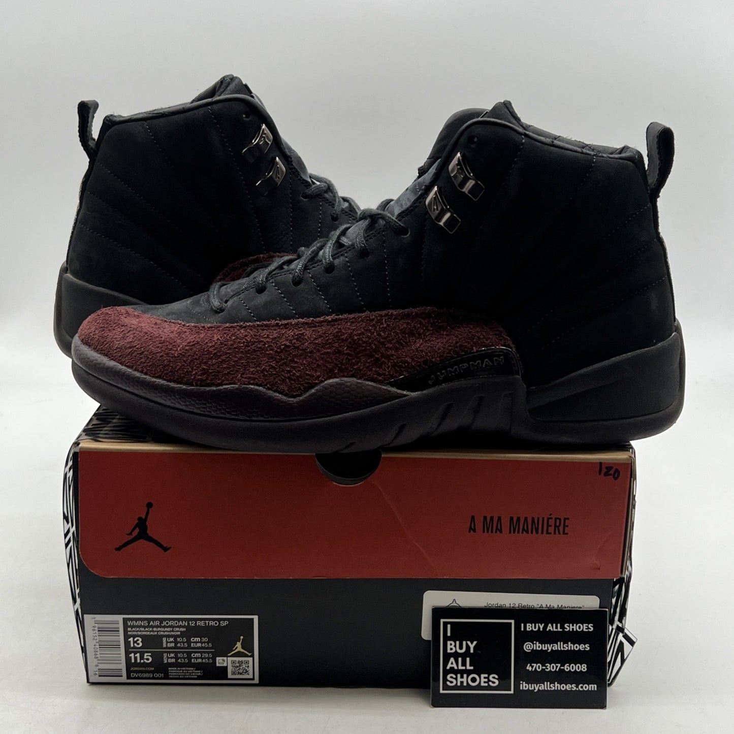 Size 13 - Air Jordan 12 Retro SP x A Ma Maniere Mid Black W (DV6989-001)